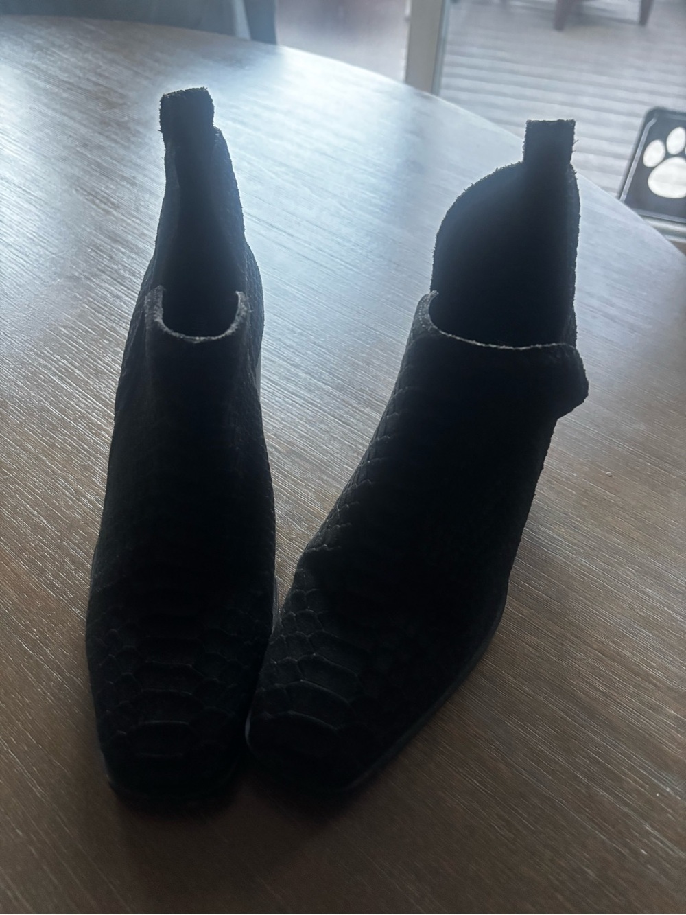 Jeffrey Campbell Black Textured Ankle Booties
